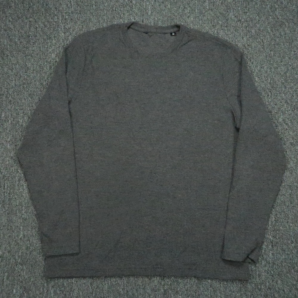 Travis Mathew Pullover Mens XL Charcoal Gray Cloud Waffle Tee Long Sleeve *